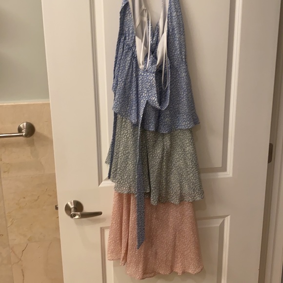 Sam Edelman Tiered Multicolor Halter midi dress NWT - Picture 7 of 7